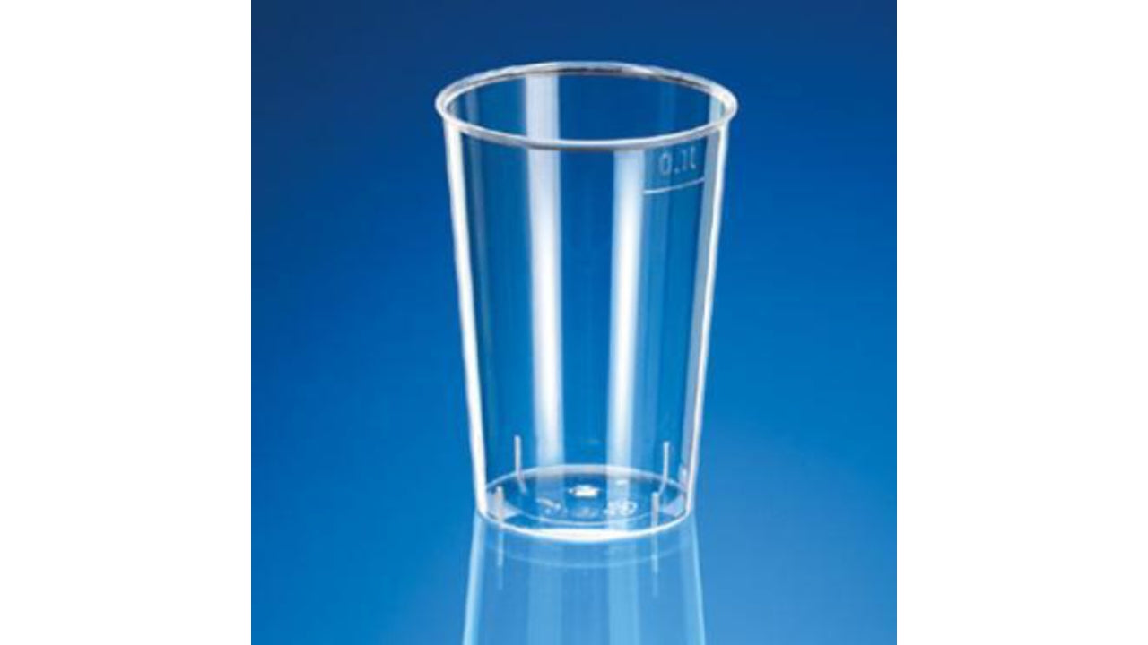 Plastglas 10cl 75mm Ø55mm PS Klar 40stk