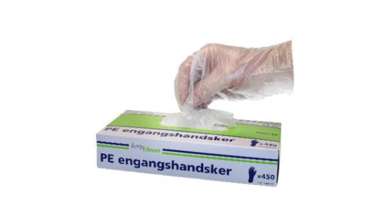 Handske engangs HDPE Str L 450stk