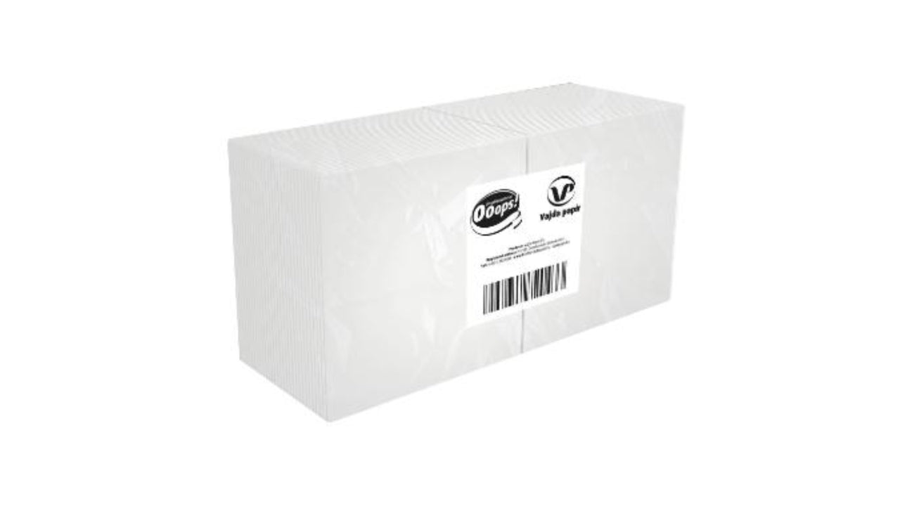 Serviet Ooops! 24x24cm hvid 500stk