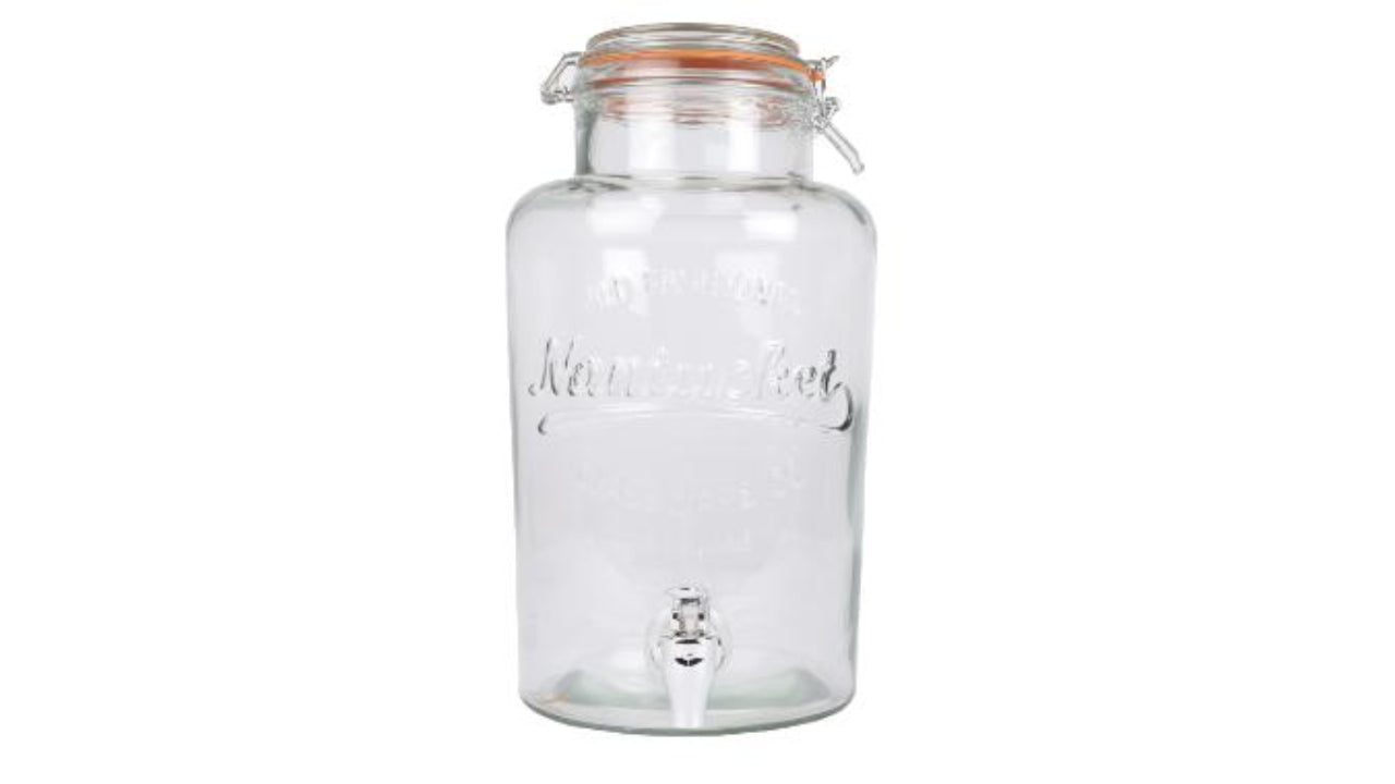 Glasbeholder med taphane 6L
