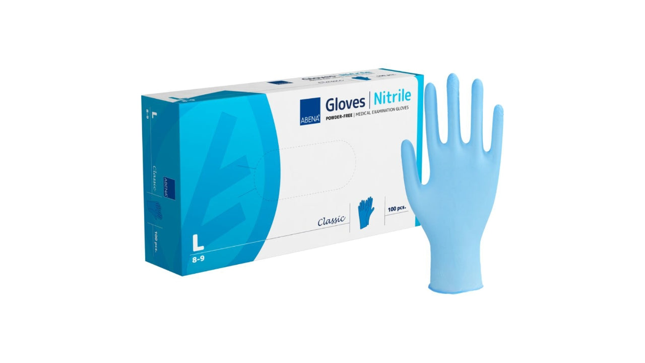 Nitrilhandske blå pudderfri L 100stk