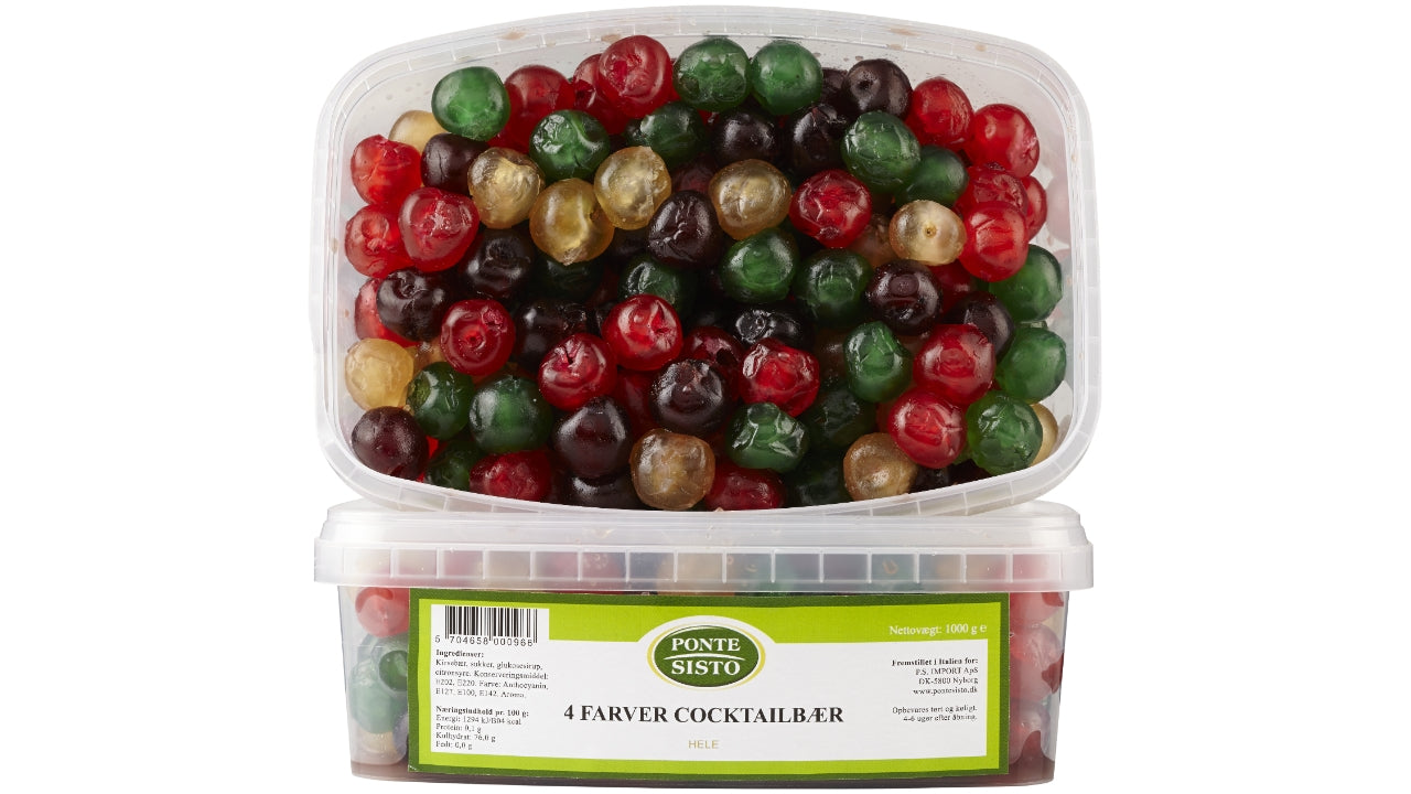 Cocktailbær 4 farvet hele