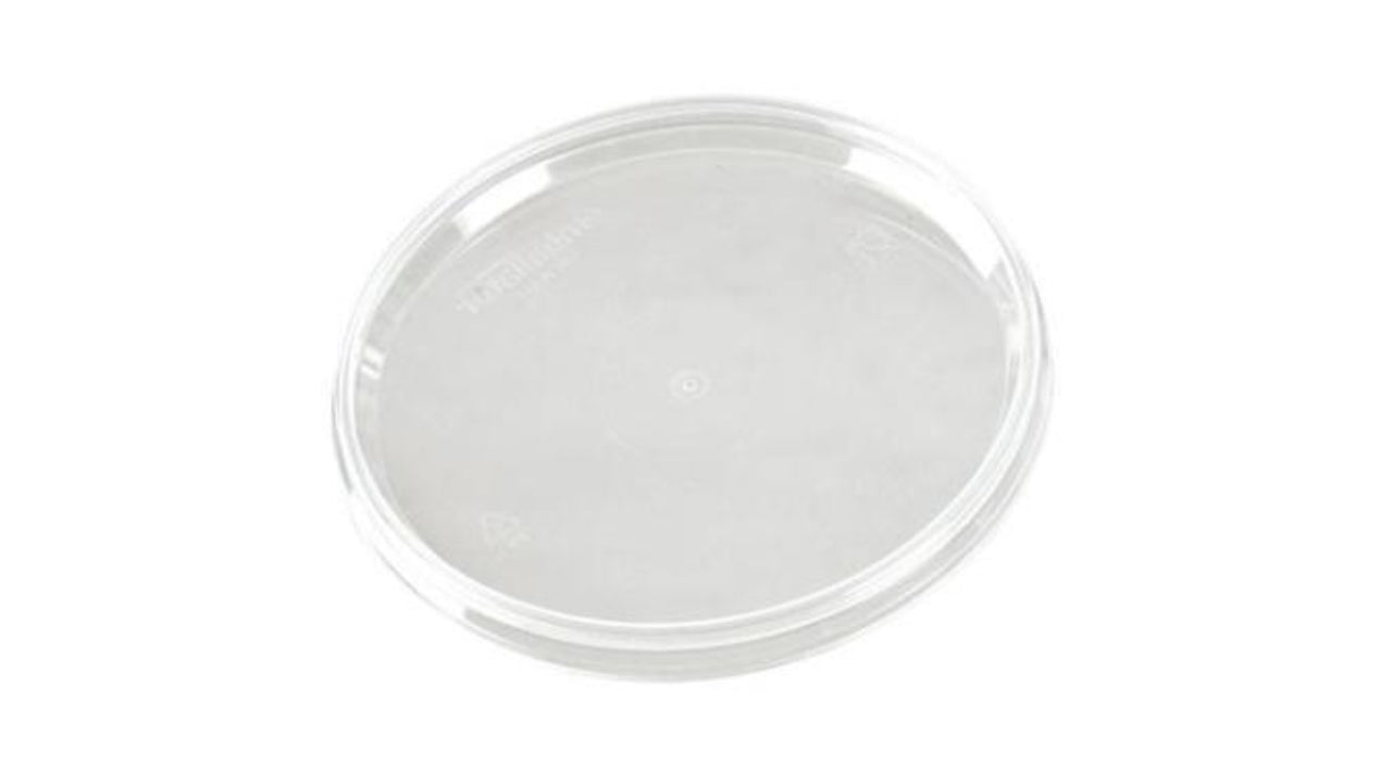 Låg til plastbæger Ø122mm klar 200stk