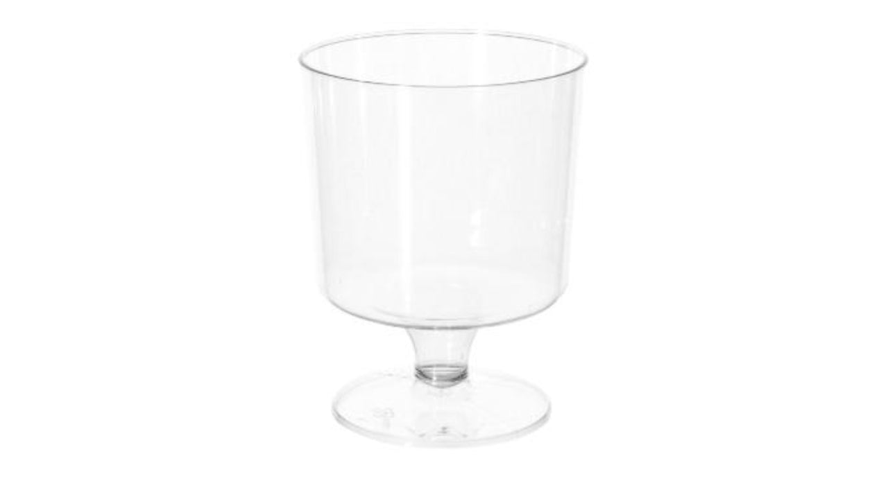 Vinglas på fast fod plast klar 10x17cl