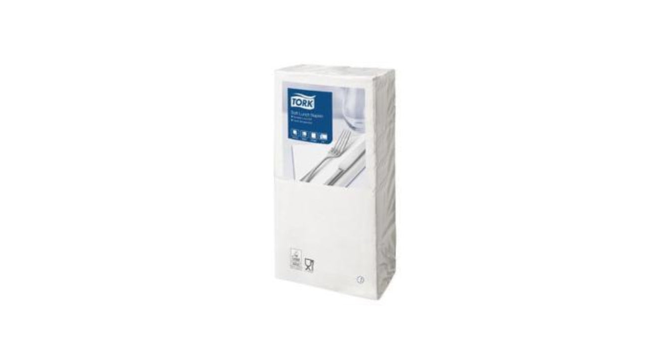 Serviet 150stk 33x33cm 3-lag Hvid