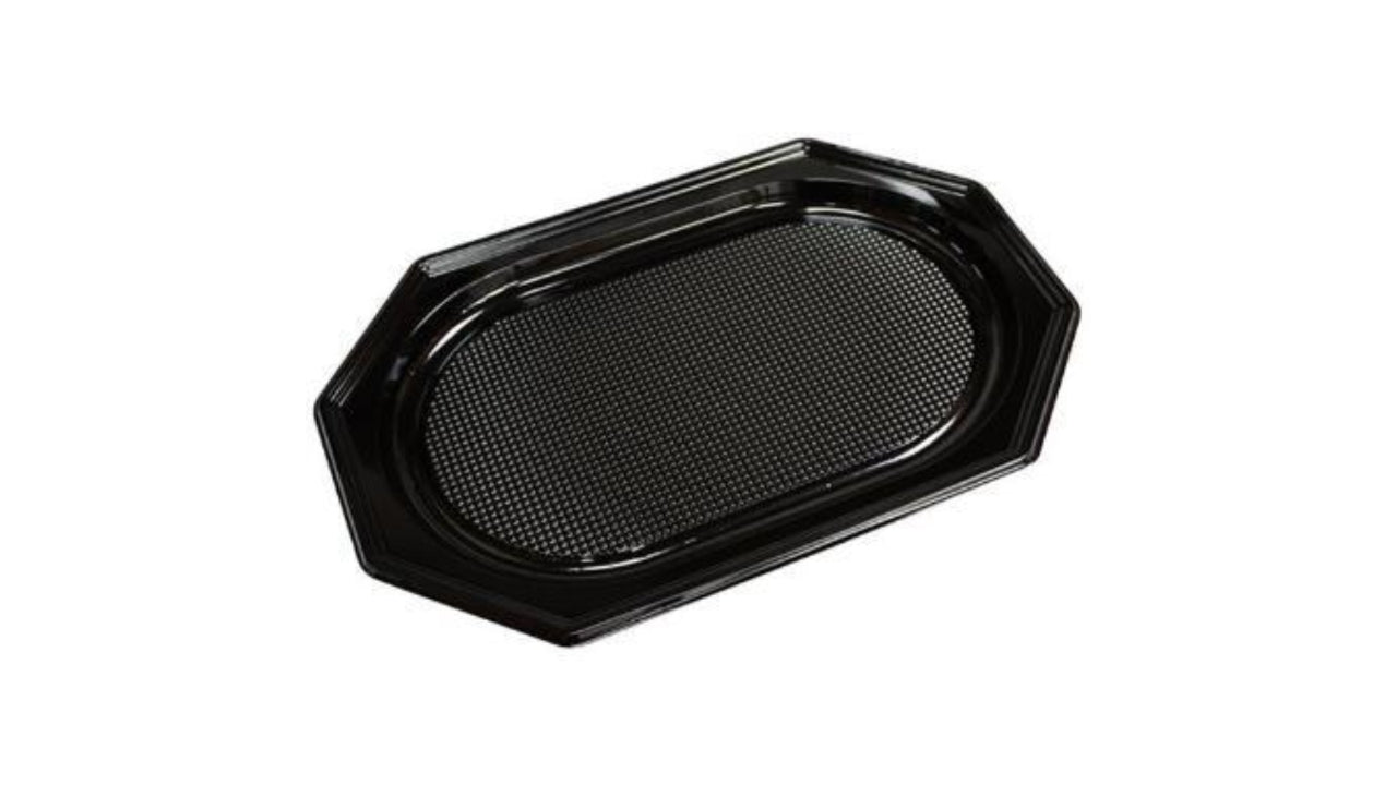 Fad plast sort 30x45cm midi PET 10stk