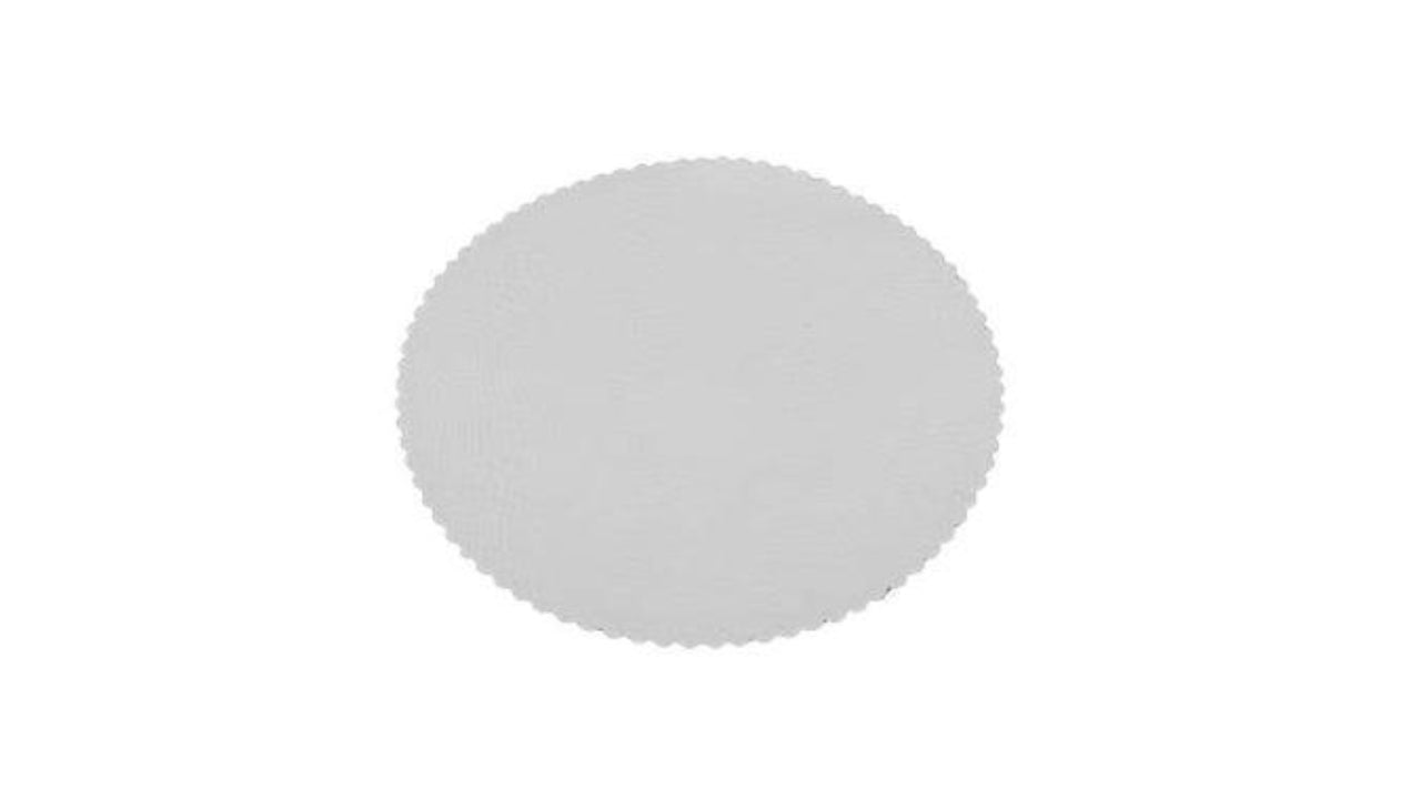 Fadpapir 29cm rund præget hvid 500stk
