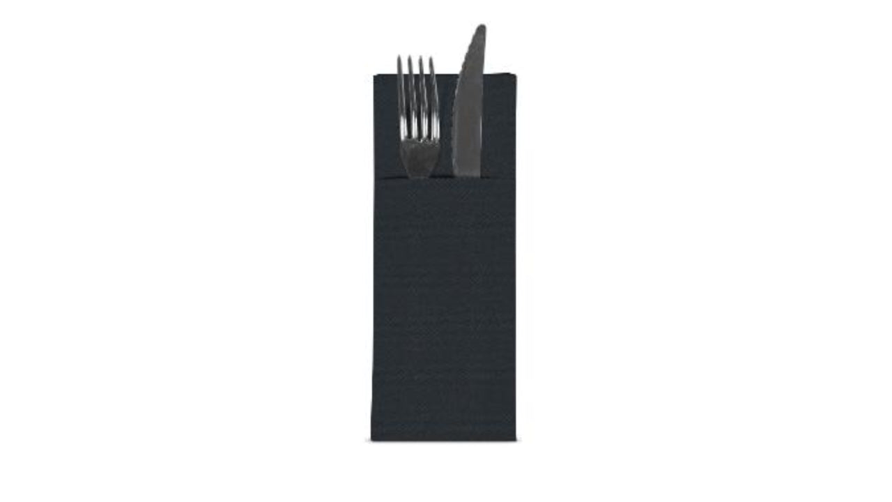 Serviet 40x32cm t/bestik sort 50stk