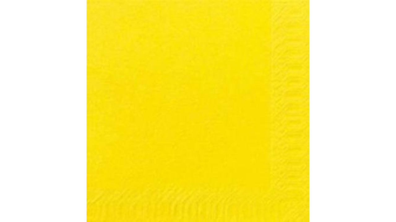 Serviet 3-lags 33x33cm gul 125stk