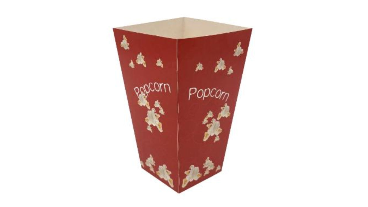 Popcorn bæger 0.7L rød m/hvide 50stk