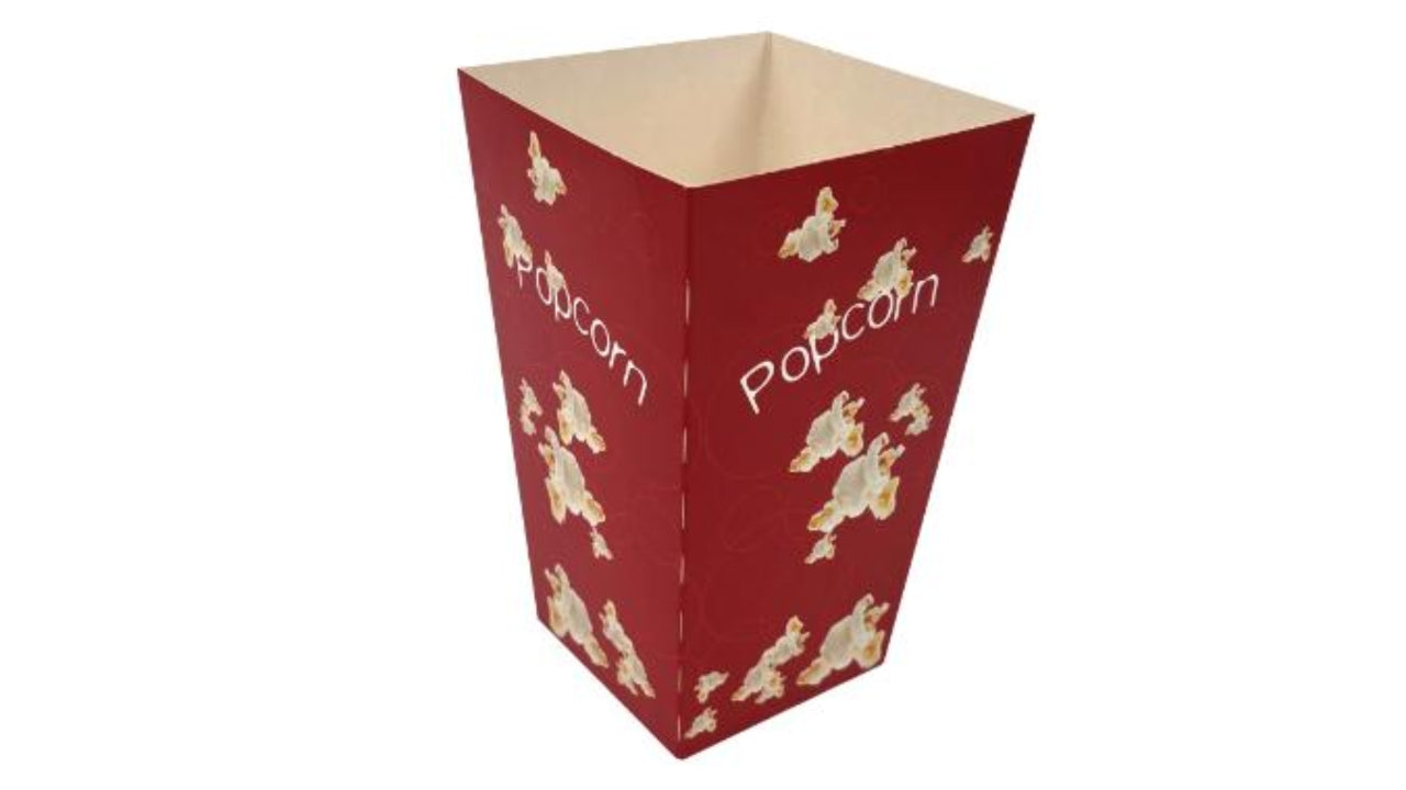 Popcorn bæger 1,4L 180mm rød 50stk