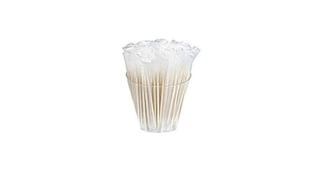 Tandstik træ 65mm enkeltpakket 1000stk