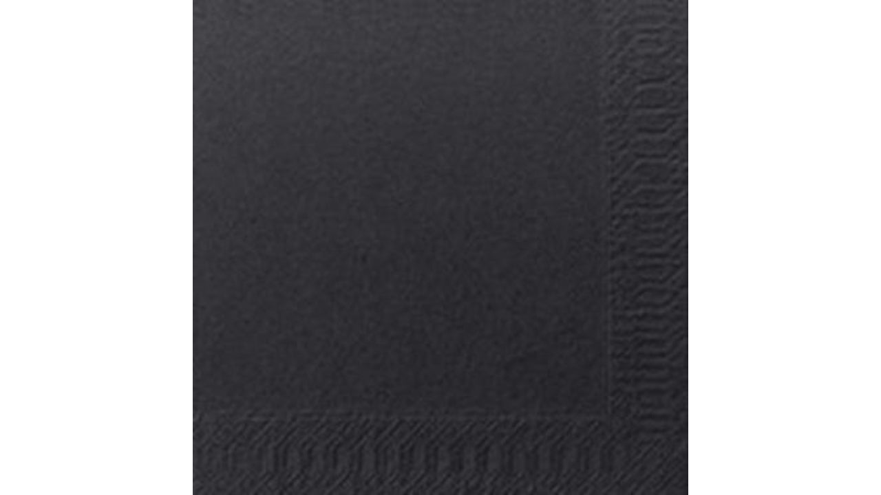 Serviet 24x24cm sort 250stk 3-lags