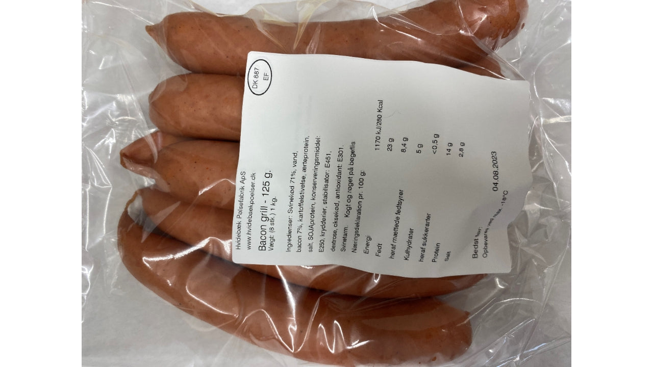 Frankfurter bacongriller 8x125g 5kg