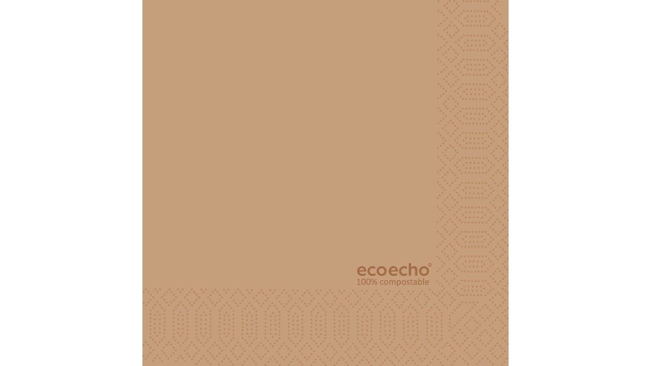 Serviet 2-lag natural brun 24x24cm 300st