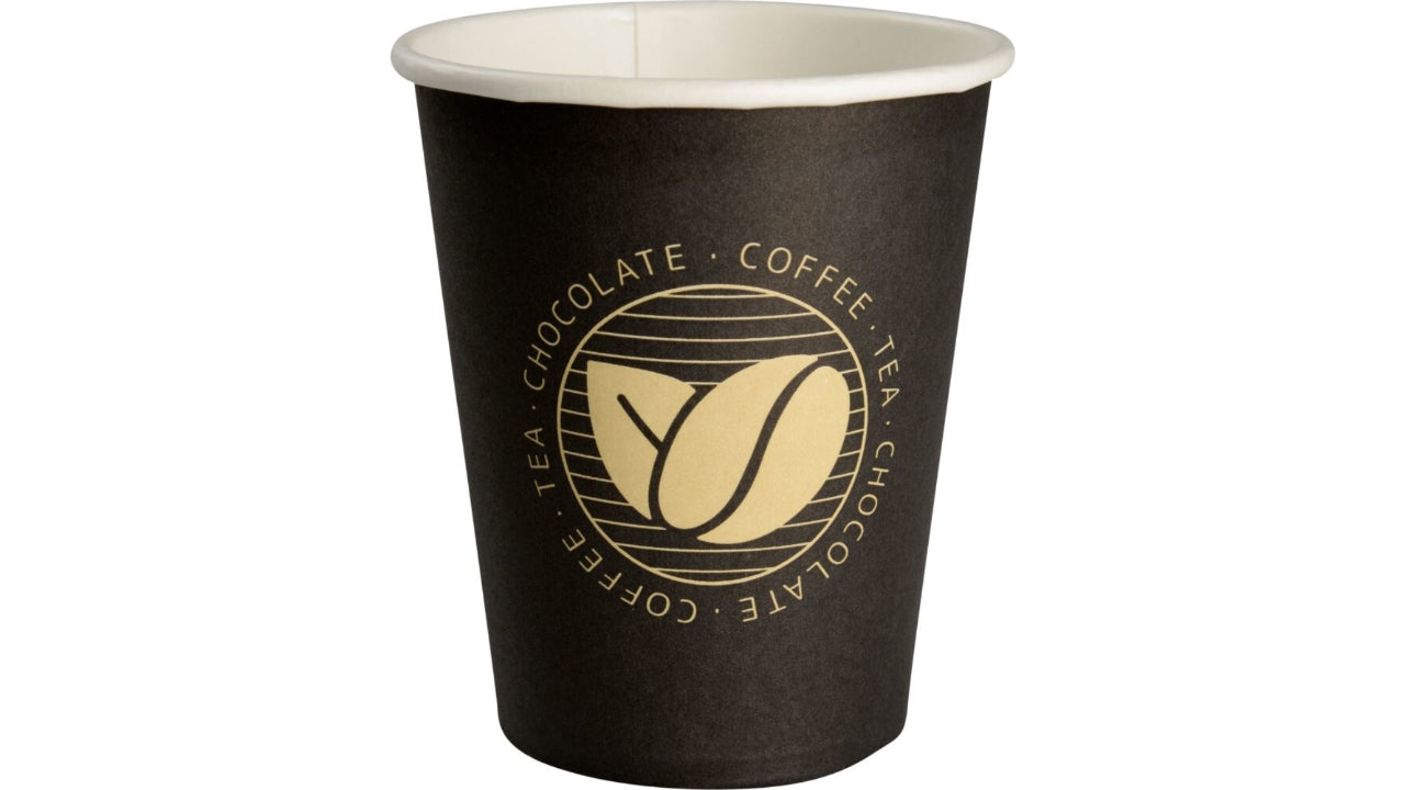 Kaffebæger 24cl sort pap/PE 50stk