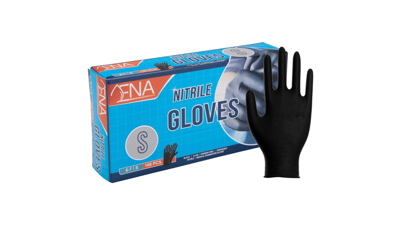 Nitrilhandske sort pudderfri S 100stk