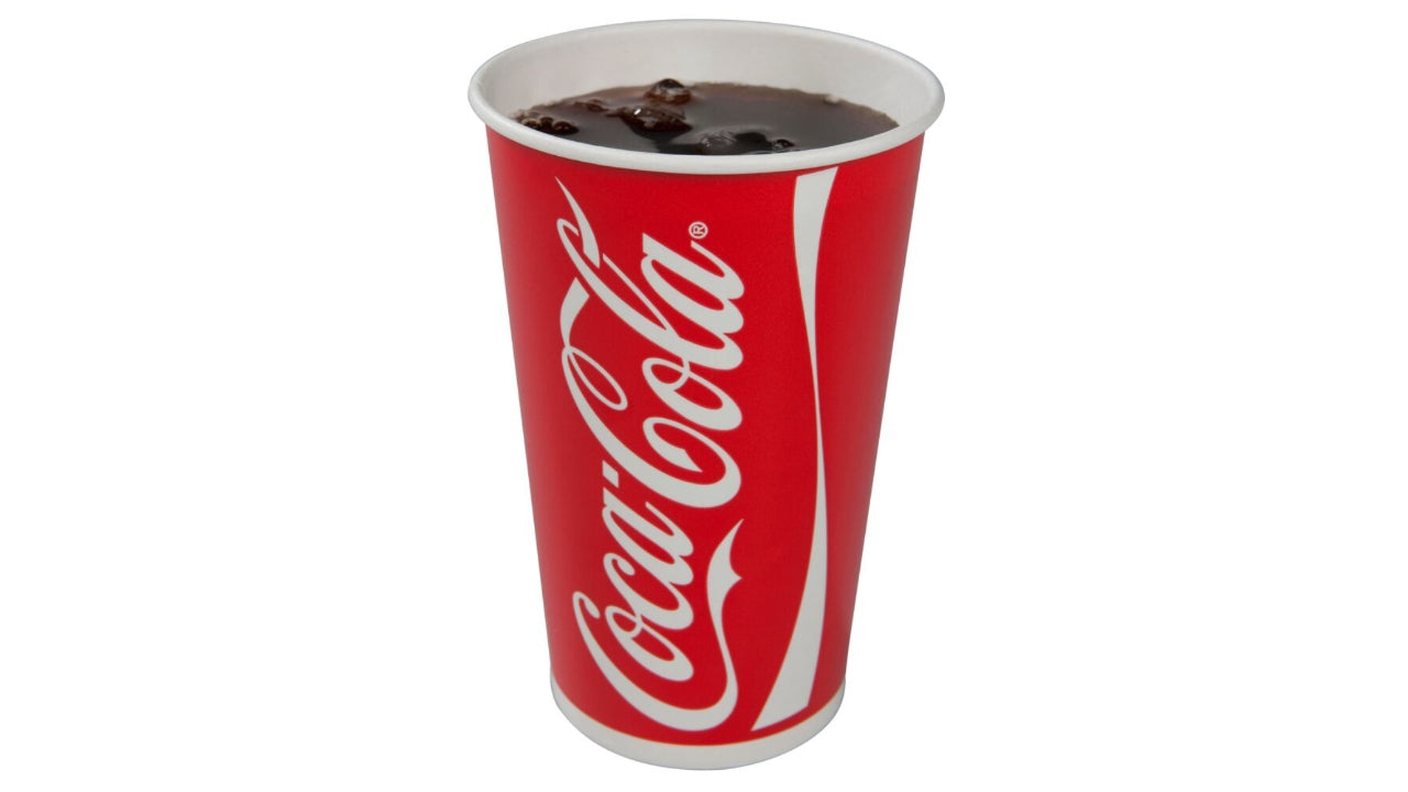 Papbæger coca-cola Ø9cm 40cl 50stk