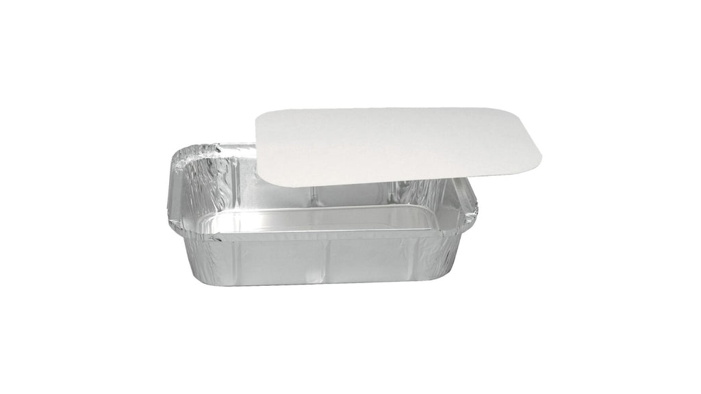 Låg 25,1x18,3cm hvid pap/aluminium