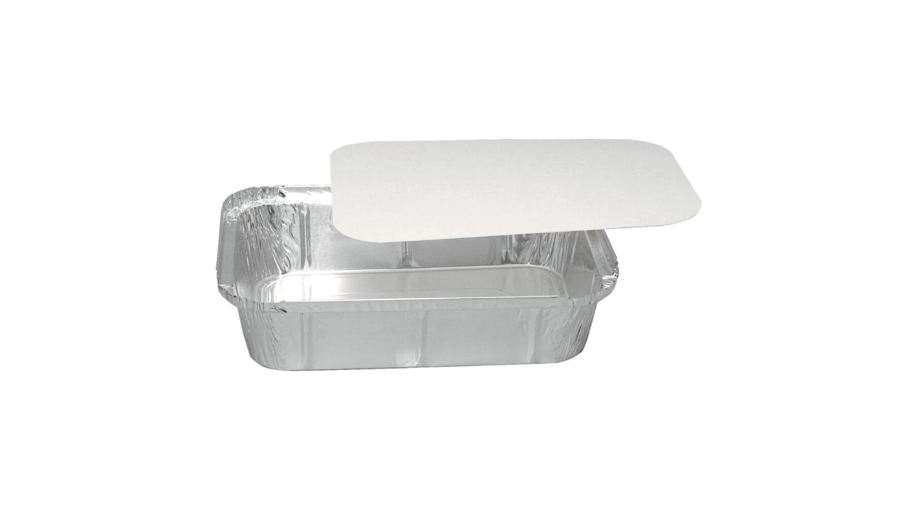 Låg 25,1x18,3cm hvid pap/aluminium